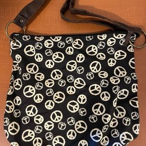 Peace sign tote bag